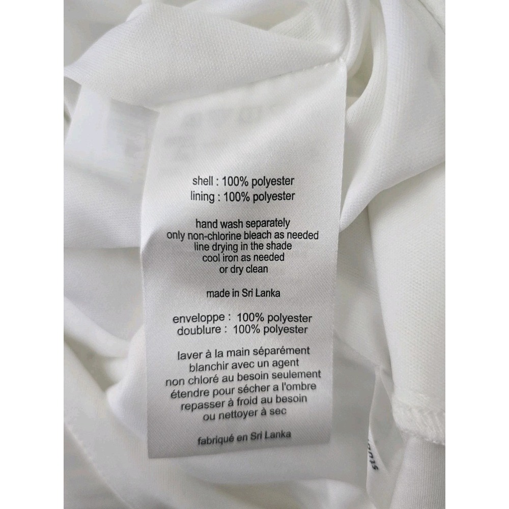 Davids Bridal Studio Soft Pearl White Ruffle Charmeuse Mini Dress New Size 6 - Picture 11 of 12